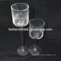 hand made clear wine glass candle holders